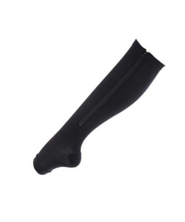 Angoter front open shoe-knees length-zipper compression socks leg support medical edema varices swollen sore knee socks for men women
