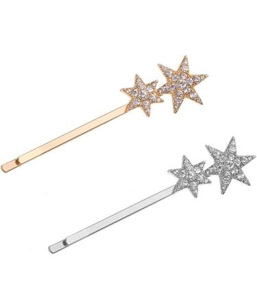 Lurrose Metal Hair Clips Metal Hair Clips 2PC Rhinestone Star Hair Rhinestone Bobby Star Hair Clips Hair Accessories Hair for Women Girl Wedding Party Silver Metal Hair Clip Metal Hair Clip - Buy Online on GoSupps.com