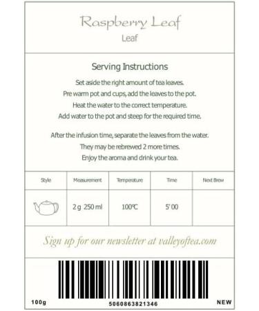 Organic Red Raspberry Leaf Tea for Pregnancy - 100g Loose Leaf Tea - RasberryLeaves 100g (1 Pack) - Buy Online on GoSupps.com