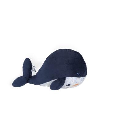 KALOO - PETIT CALME - Soothing plush toy for babies - 32 cm blue whale - heat cushion with hot/cold effect - very soft material - removable cover - from birth K970700 blue whale 32 cm