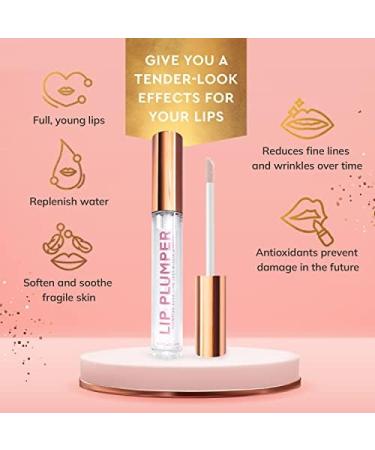 Lip Plumper Gloss - Hydrating Clear Plumping Lip Gloss with Hyaluronic Acid & Nourishing Ingredients for Smooth Lips - Buy Online on GoSupps.com