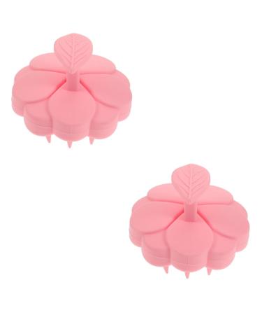 Magiclulu 2st massage brush silicone head skin peeling peeling for the scalp scalp scalp scalp (hair washer hair accessories heart-shaped hairbrush care pink tools pebble gel travel