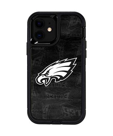 Skinit Decal Phone Skin Compatible with OtterBox Defender Pro Case for iPhone 12 - Officially Licensed NFL Philadelphia Eagles Black & White Design