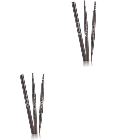 FOMIYES 2pcs 2 1 Eyebrow Pencil Waterproof Eyebrow Spoolie Brush Eyebrow Pencil Brush Makeup Triangle 3d 1 count (Pack of 1) As Shownx2pcs - Buy Online on GoSupps.com