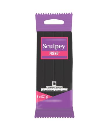 Sculpey Premo Polymer Oven-Bake Clay  Black  Non Toxic  8 oz. bar  Great for jewelry making  holiday  DIY  mixed media and home d cor projects. Premium clay Great for clayers and artists.