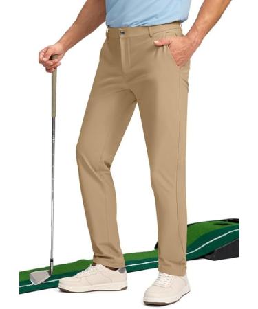 Obla Men's Golf Pants - Slim Fit Stretch Lightweight with 5 Pockets Casual Travel Dress Work Pants for Men 36W x 32L Khaki - Buy Online on GoSupps.com