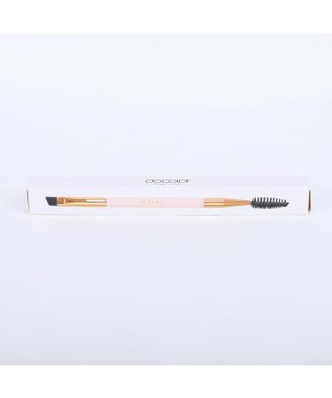 Docolor Duo Eyebrow & Eyeshadow Brush Set - Professional 2-Piece Angled Brow Brush, Spoolie, Eye Shadow, & Blending Brush (White & Golden) - Buy Online on GoSupps.com