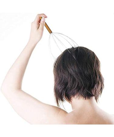 Portable Scalp Head Massager Kit Scalp Massager Spider with 12 Sensors for Deep Relaxation & Stress Reduction SPA Telescopic Extendable Back Scratcher in Office and Home(Golden). - Buy Online on GoSupps.com