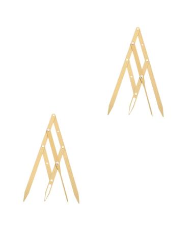 LALAFINA 2 Pcs Second Generation Scale Makeup Tools Eyebrow Measuring Ruler Eyebrow Drawing Tool Bagged Metal 1 count (Pack of 1) Goldenx2pcs