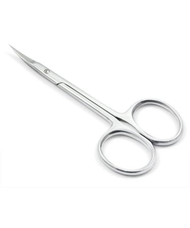 BLUE FARM | Professional stainless steel scissors for Russian manicure cm 9 5 - curved blade mm 18
