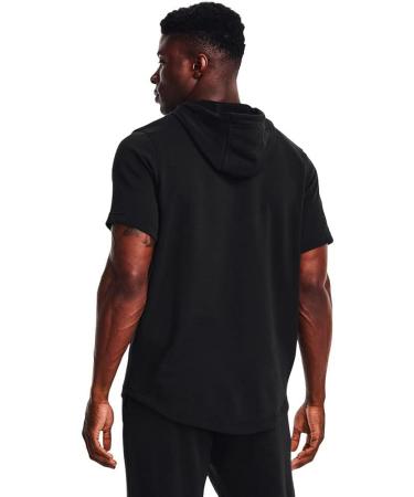 Under Armour Men's Rival Terry Short-Sleeve Hoodie - Black/Onyx White, X-Large - Buy Online on GoSupps.com