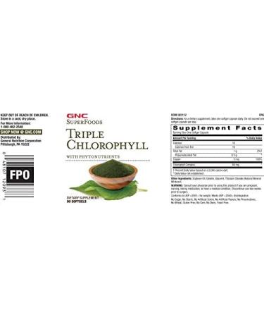 GNC Superfoods Triple Chlorophyll 90 Softgels for Weight Loss Support - Buy Online on GoSupps.com