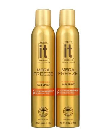 F'reeze IT Mega Free ze Hair Spray Extreme Hold 10 oz (2 Count)