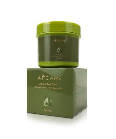 AfcCare Avocado Body Scrub Nourishing Moisturizing Exfoliating Scrub for Smooth Glowing Skin Enriched with Avocado & Hyaluronic Acid Deep Cleansing Whitening 200g