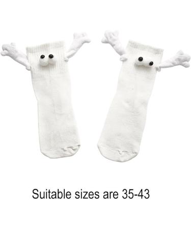 Magnetic 3D Doll Couple Socks - Funny & Cute Handling Socks for Women & Men in White - Buy Online on GoSupps.com