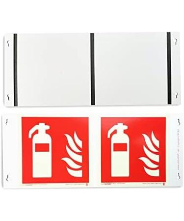 Notlok 3D Fire Extinguisher Sign | ISO7010 Compliant | Extra Lengthy Double-Sided Nasal Shield | Adjustable Angle Fire Protection | 15x15cm - Buy Online on GoSupps.com