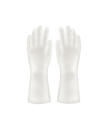 Female Waterproof Rubber Latex Dishwashing Gloves Kitchen Durable Cleaning Housework Chores Dishwashing Tools (Color : Blank Size : Small)