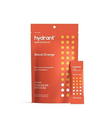 Hydrant Hydrate 10 Stick Packs, Electrolyte Powder Rapid Hydration Mix, Hydration Powder Packets Drink Mix, Helps Rehydrate Better Than Water (Blood Orange, 10 Count) Blood Orange 10 Count (Pack of 1)