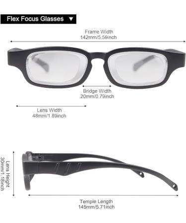 Adjustable Focus Reading Glasses - Anti Blue Light 0D to 350D Diopters Multi Point Lens Zoom Eyeglasses for All Distances - Buy Online on GoSupps.com
