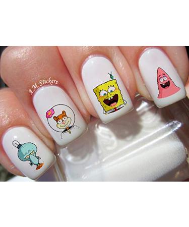 Spongebob Water Nail Art Transfers Stickers Decals - Set of 50 - A1236