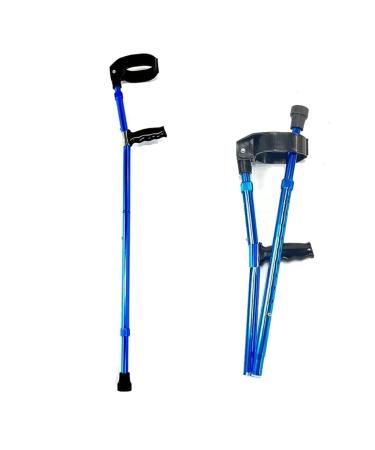 Adult Crutches Medical Elbow Crutch Folding Aluminum Crutch Height Adjustable Telescopic Forearm Crutch Walking Crutch for Adult Youth Convenient Independence Blue
