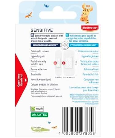 ELASTOPLAST Sensitive Kids Bandages for Wound Care and First Aid Kit Extra Skin-Friendly Hypoallergenic Bandages Bacteria Shield Painless Removal Latex Free First Aid Supplies 2 Sizes 20 Strips Kids 20 strips - Buy Online on GoSupps.com