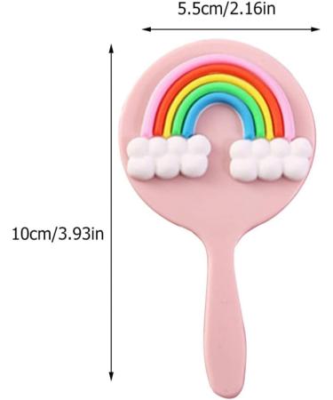 Heallily Portable Rainbow Handheld Makeup Mirror - Cute & Colorful Vanity Mirror for Girls & Women - Travel-Friendly Gift - Buy Online on GoSupps.com