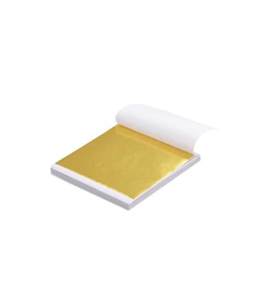 Yuegit 100 Pieces Imitation Gold Leaf Sheets : Gold Foil Sheets for Craft Gilding Art Decoration Home Decoration Paintings and Furnitures 5.5X5.5 Inch (Gold)