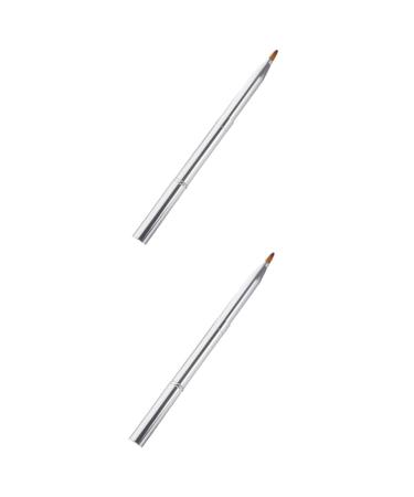 minkissy 2pcs Double Ended Lipstick Brush Lip Eye Shadow Lip Balm Eyeshadow Double Ended Makeup Brush Lip Makeup Brush Travel Size Double Head Lipstick Brush Lip Brush Lip Mask Applicator