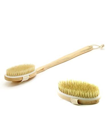 Bath & Relax New Bath Body Brush Back Scrubber Natural Bristles For Shower Exfoliating  Cleansing  Dry or Wet Skin Brushing with Long Handle Wooden - Back Shower Skin Brush. For Men and Women