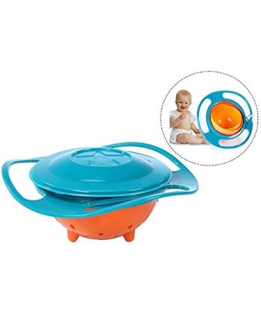 Itian Children's Plate & Bowl - 360 Rotating Anti-Pouring Baby Feeding Shells - Blue - Buy Online on GoSupps.com