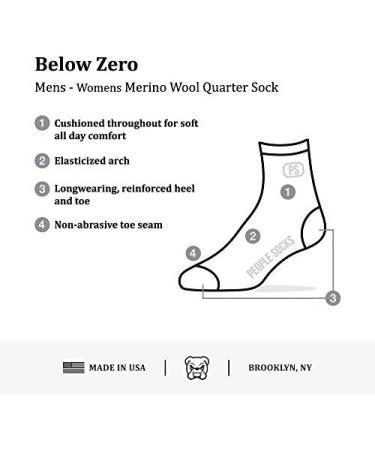 PEOPLE SOCKS Merino Wool Quarter Socks 4-Pack - Made in USA - Arch Support - Small-Medium Charcoal - Buy Online on GoSupps.com