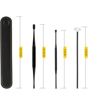 Stainless Steel Ear Wax Pickers | Spiral Ear Curette Tool | XIDAJIE Earpick Wax Remover Spoon | Black - Buy Online on GoSupps.com
