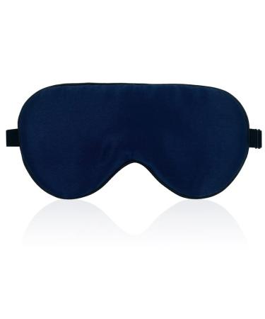 townssilk 100% Silk Sleep mask with Adjustable Strap Comfortable and Super Soft Eye mask navyblue