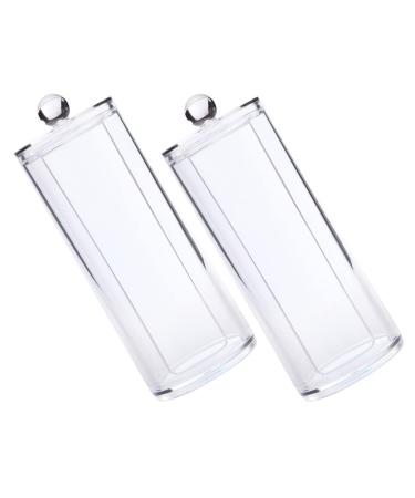 2 pieces SCRunchie holder acrylic hair ties organizer cotton pads holder clear swab organizer bathing room canister for cotton b Cotton pillow makeup supplies