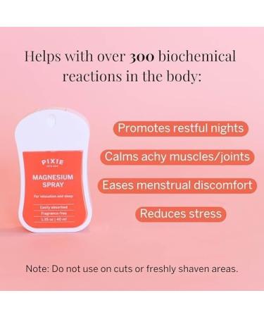 Pixie Pure Magnesium Spray 1.35oz USP Grade Fast-Absorbing Topical Relief for Body Aches Sleep & Menstrual Discomfort Travel Size & Non-Toxic for Feminine Care 1.35 Ounce (Pack of 1) - Buy Online on GoSupps.com