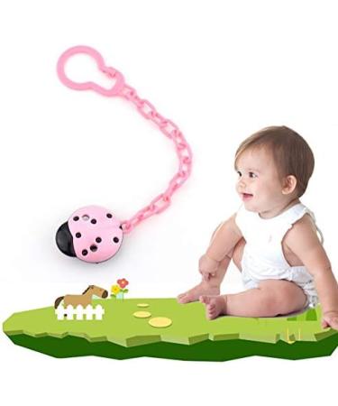 Greattangle-u Silicone Baby Pacifier & Bite Ring - Safe Funny Feeding with Anti-Drop Chain - Pink | International Shipping - Buy Online on GoSupps.com