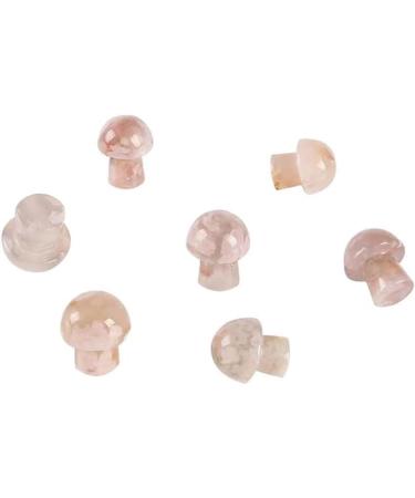 Natural Crystal Rough Crystal 3pc Natural Hand Carved Sakura Agate Mushroom Cherry Blossom Crystal Stone 15mm for Crystal - Buy Online on GoSupps.com