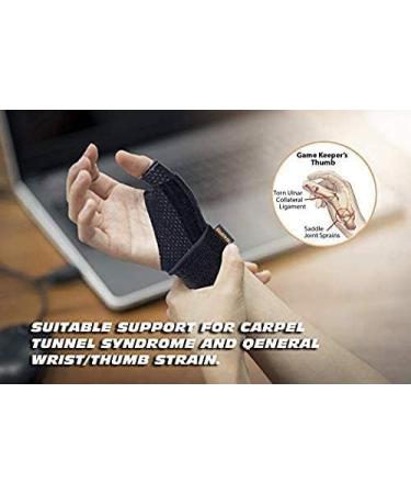 Thx4COPPER Reversible Thumb & Wrist Stabilizer Splint | L-XL Black | Pain Relief for Trigger Finger, Arthritis, Tendonitis | Breathable Material | Sprained Carpal Tunnel Support - Buy Online on GoSupps.com