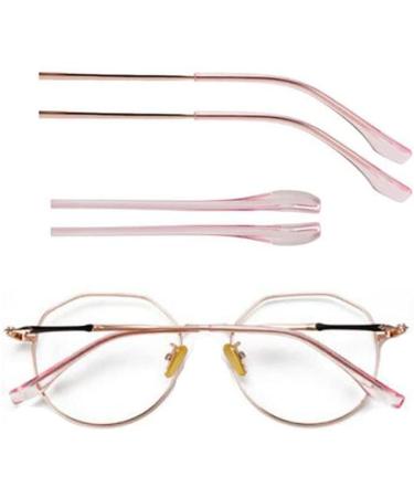 Viorno glasses legs glasses 2 pairs of anti-slip ear holder ironing tips ear pads glasses holders comfort replacement tips for thin metal glasses (pink)