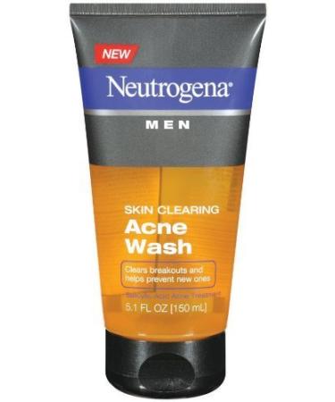 Neutrogena Men Skin Clearing Daily Acne Face Wash with Salicylic Acid Acne Treatment Non-Comedogenic Facial Cleanser to Treat & Prevent Breakouts 5.1 fl. oz(Pack of 3)