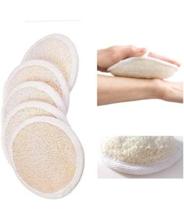 Natural Loofah Pads (Pack of 5) - Exfoliating Scrub Sponges for Shower/Bath - Essential Skin Care Product - Fibrous Texture - Face/Body Wash - Wet & Apply Soap - Buy Online on GoSupps.com