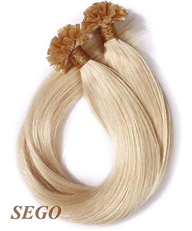 SEGO SONNGING Extensions | 100g Remy Human Hair U-Tip Extensions - Light Blond #613 (20/50cm) - Premium Quality Keratin Hair Extensions - Buy Online on GoSupps.com