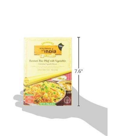 Kitchens of India Hyderabadi Vegetable Biryani 250g - Authentic Gourmet Ready to Eat Basmati Rice Pilaf with Vegetables - 8.8 OZ Pack of 1 - Buy Online on GoSupps.com