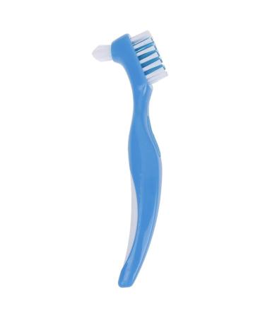 AD-BCRBGEN toothbrush with multi-layered bristles portable ergonomic prosthesis cleaning brush double-headed heads oral care tools parent-prosthesis toothbrush (color: other)