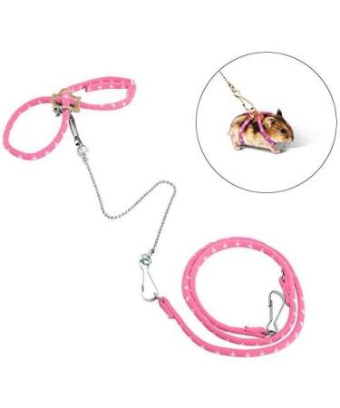 Adjustable Hamster Harness & Leash | Anti-Bite Vest for Hamsters Gerbils Rats Mice Ferrets & Squirrels - Pink - Buy Online on GoSupps.com
