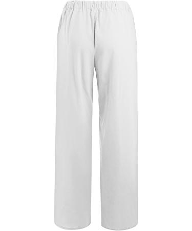 Martmory Women's Casual Cotton Linen Long Pants - G-White, 3X-Large - Buy Online on GoSupps.com