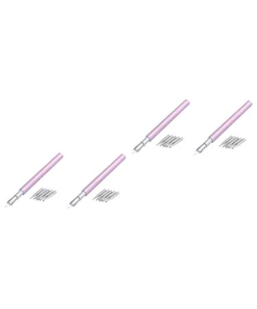 DOITOOL 4 Sets Colored Pen Nails Kits Nail Kit Accessories Nail Accessories Nail Art DIY Pen Fountain Pen Fine Embossing Art Supplies Manicure Pen Tool Pink Nail Polish Metal