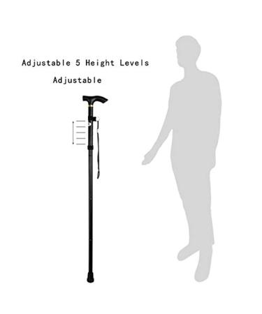 Sminiker Professional Folding Walking Cane with Carrying Bag - Lightweight Adjustable Walking Stick for Men and Women - Aluminum Alloy Shaft (Black) - Buy Online on GoSupps.com