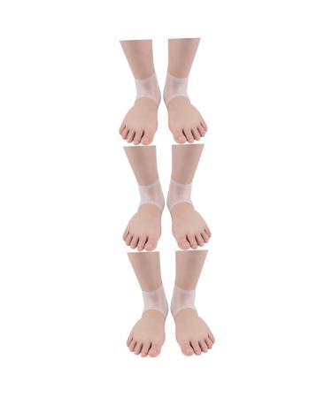 Healeved 3 Pairs Protective Sleeve Cushion Sleeves Pedicure Heel Crack Heel Soreness Relief Shoe Inserts White Sports Men and Women